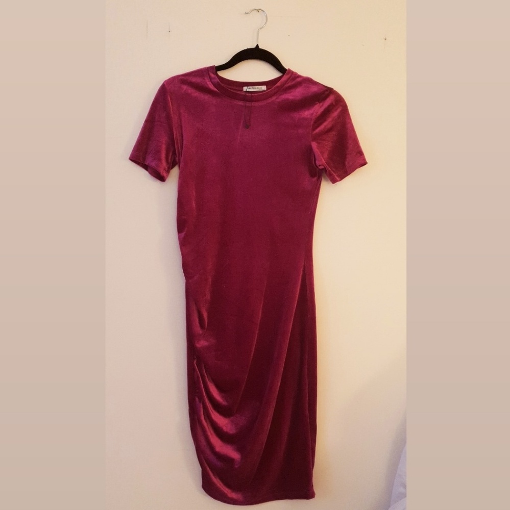 NWOT ZARA TRFLC Velour Velvet Dress